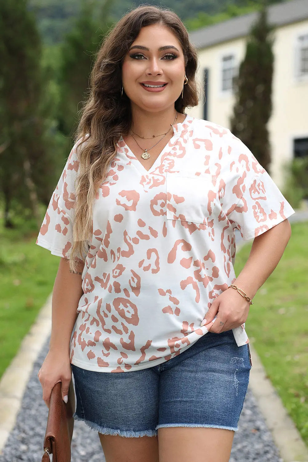 White Leopard V Neck Florida Girl Fashion Boutique