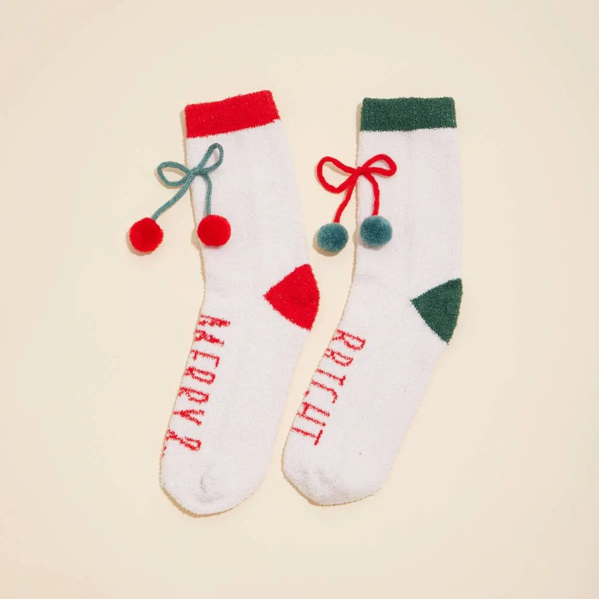 Christmas Fuzzy Socks Assorted Pack of 4 Frem