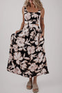 Black Floral Cutout Sleeveless Maxi Dress Florida Girl Fashion Boutique