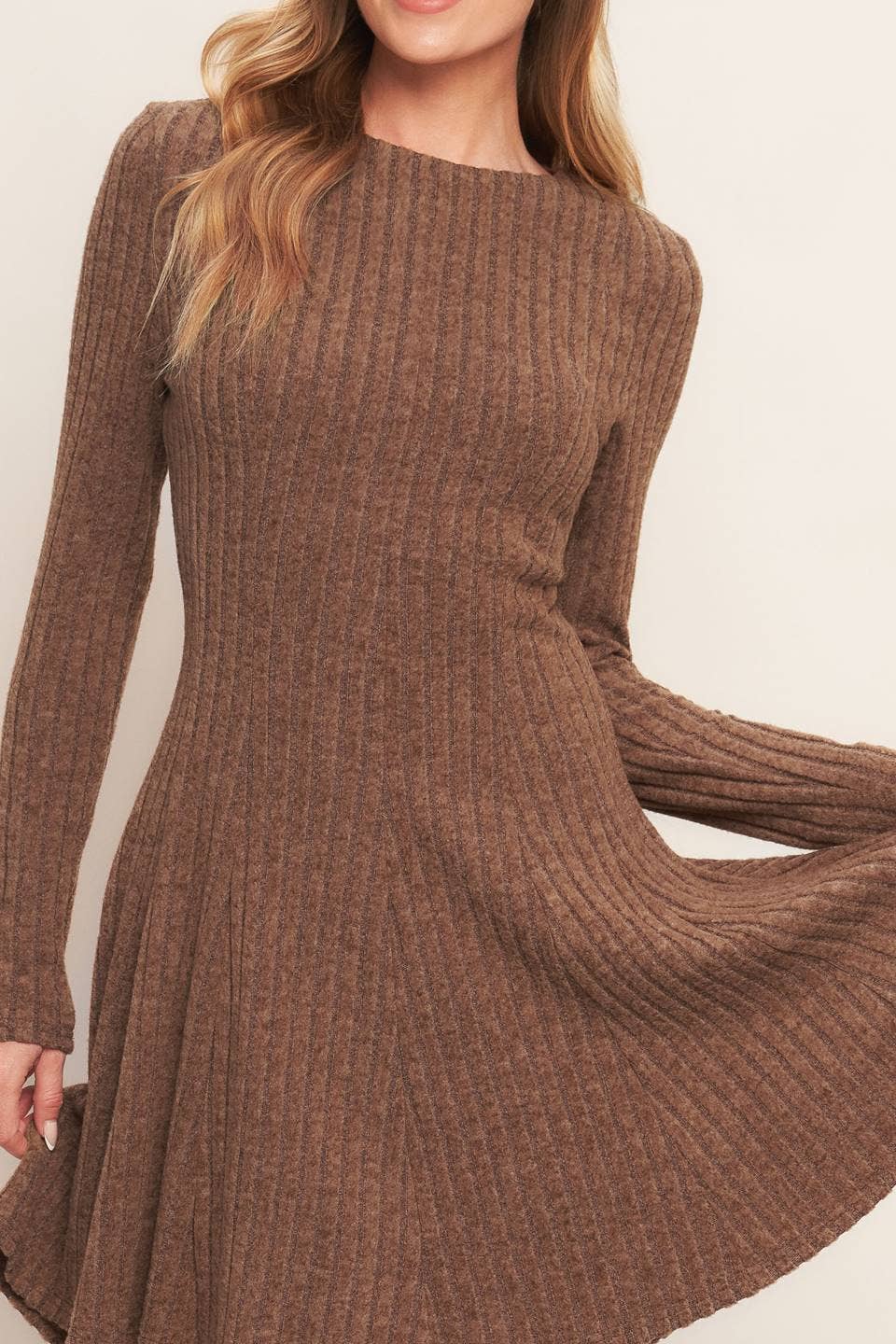 Cocoa Crush Ribbed Mini Dress