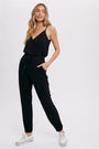 Surplice Jersey Jumpsuit Bluivy