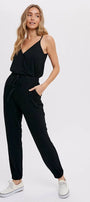 Surplice Jersey Jumpsuit Bluivy