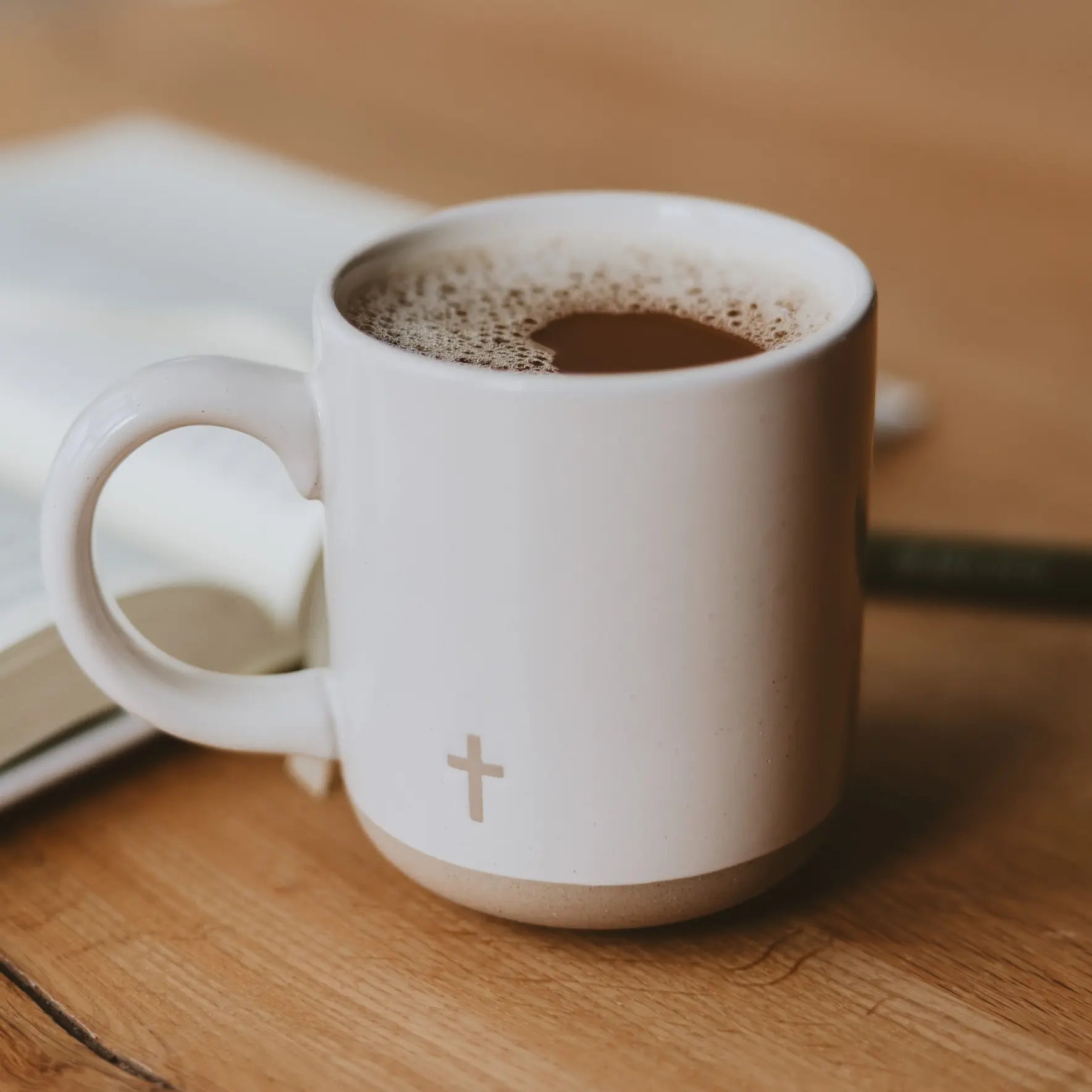 Cross Stoneware Coffee Mug Sweet Water Decor
