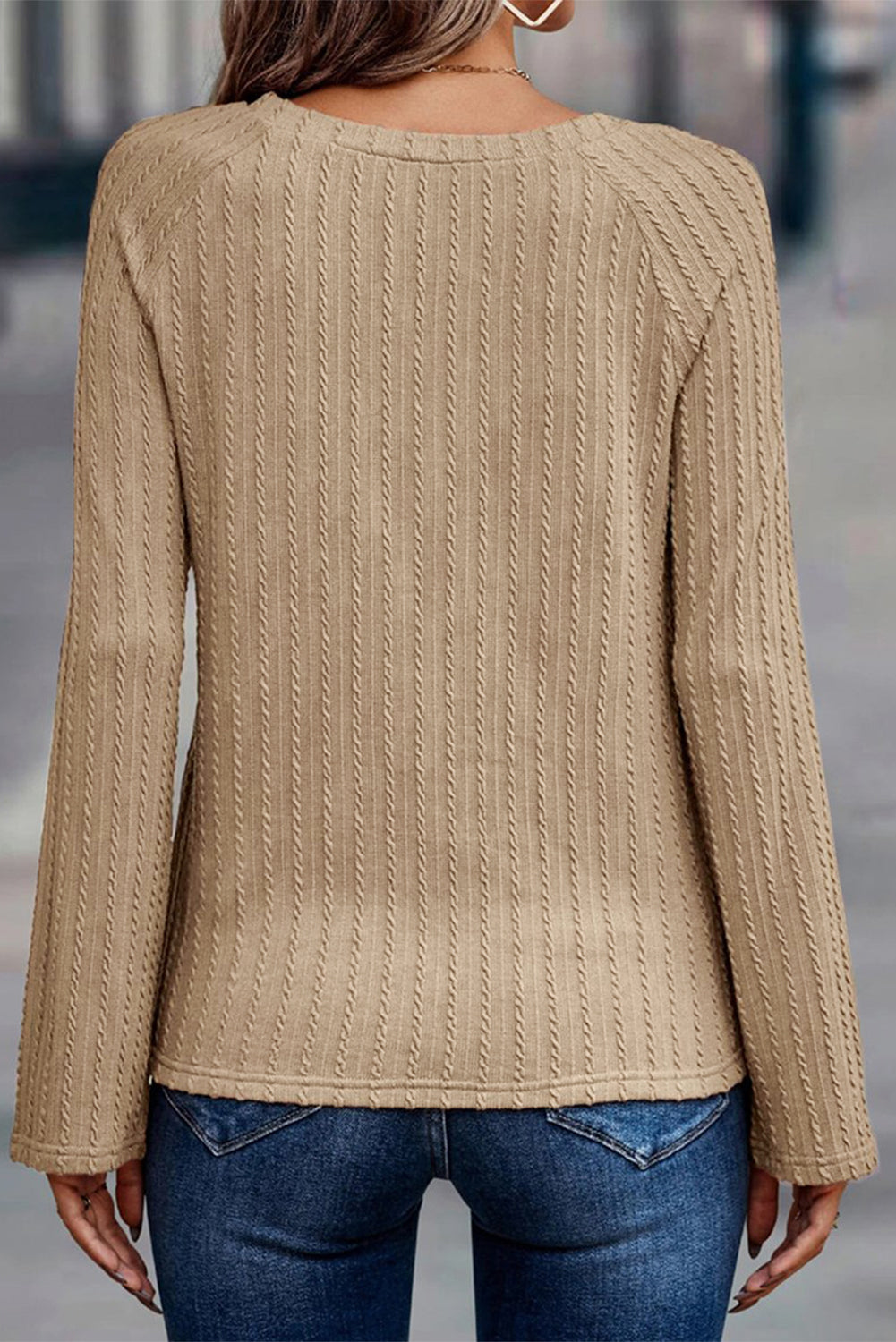Khaki Ribbed Long Sleeve Top Florida Girl Fashion Boutique