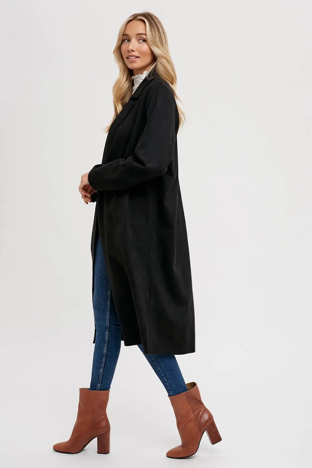 Faux Suede Coat Bluivy