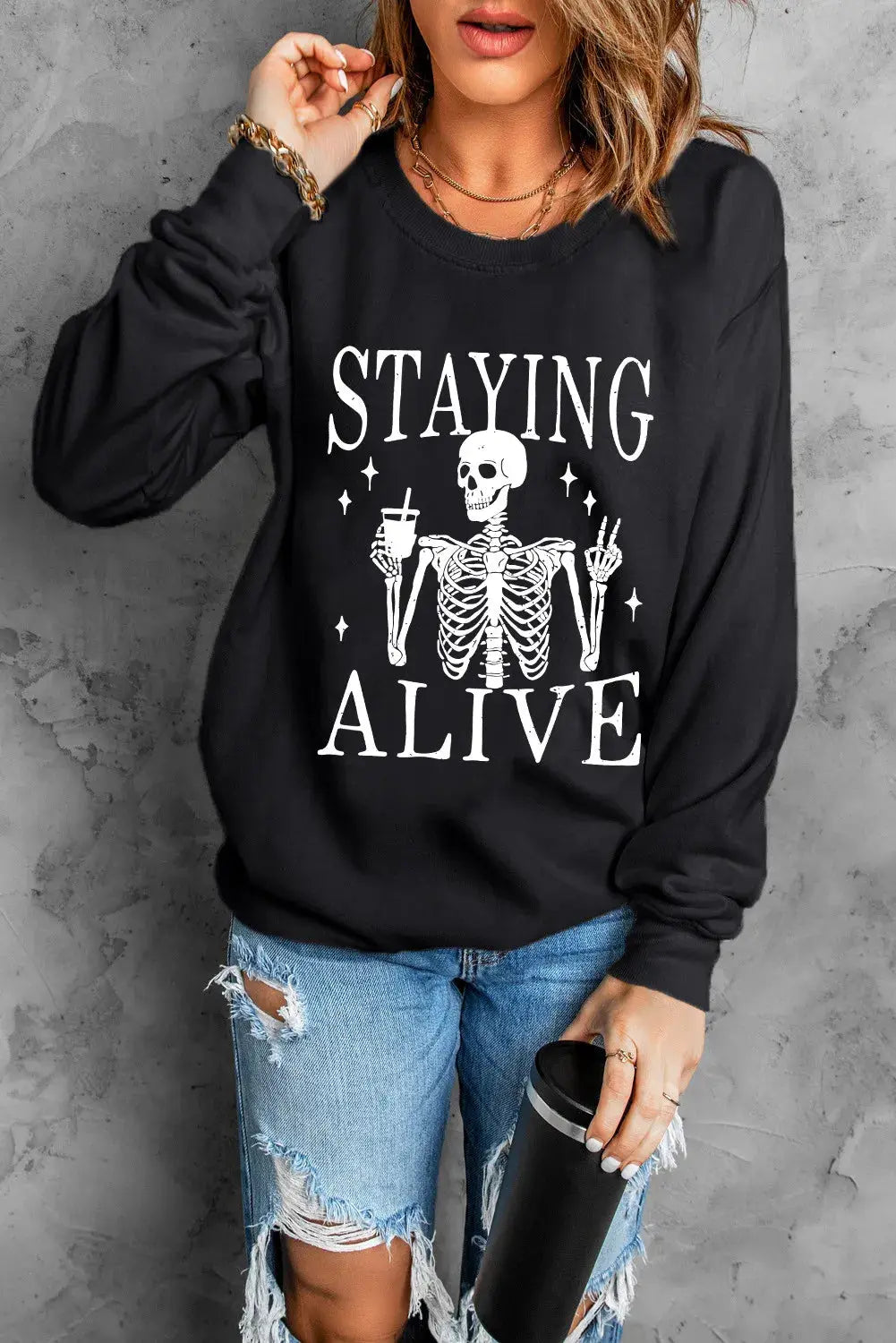 "Staying Alive" Graphic Sweatshirt Florida Girl Fashion Boutique
