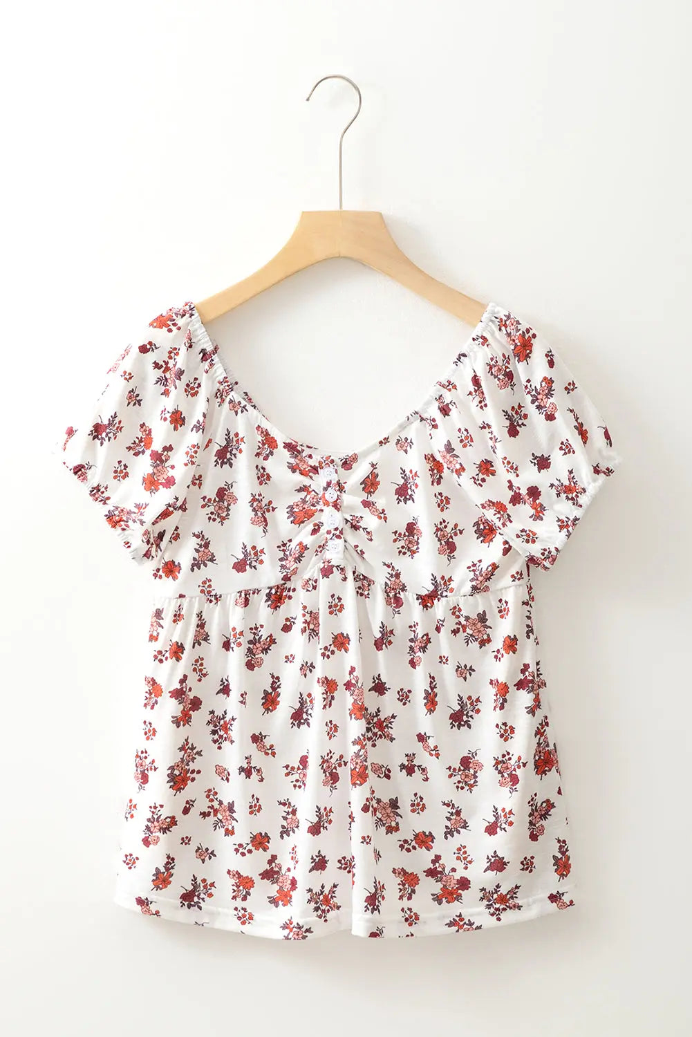 Boho Floral Cinched Short Sleeve Blouse Florida Girl Fashion Boutique