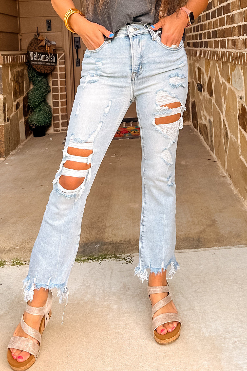Distressed Slim Fit Jeans Florida Girl Fashion Boutique