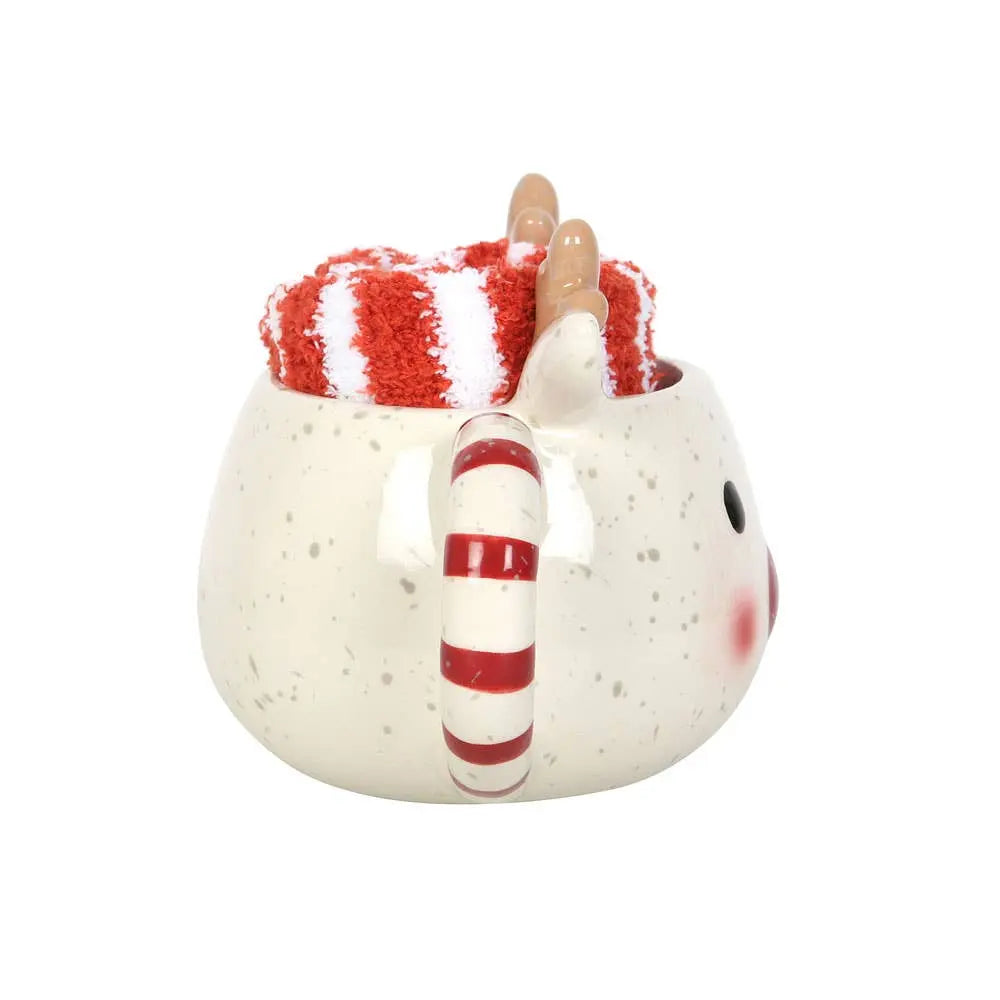 Rudolph Reindeer Christmas Mug and Socks Set Something Different Wholesale
