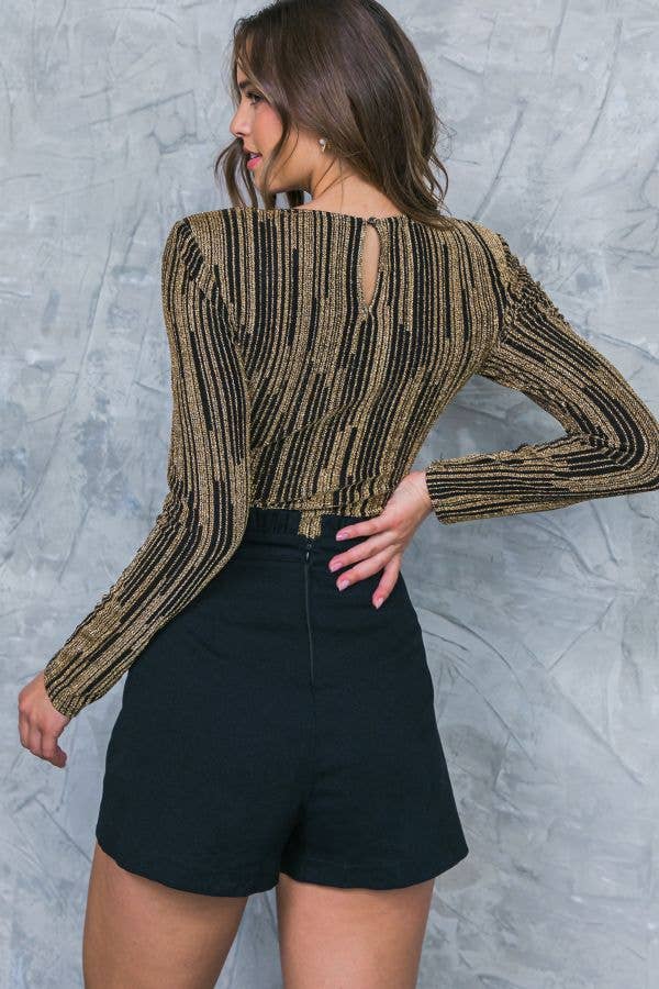 Black and Gold Bodysuit FLYING TOMATO