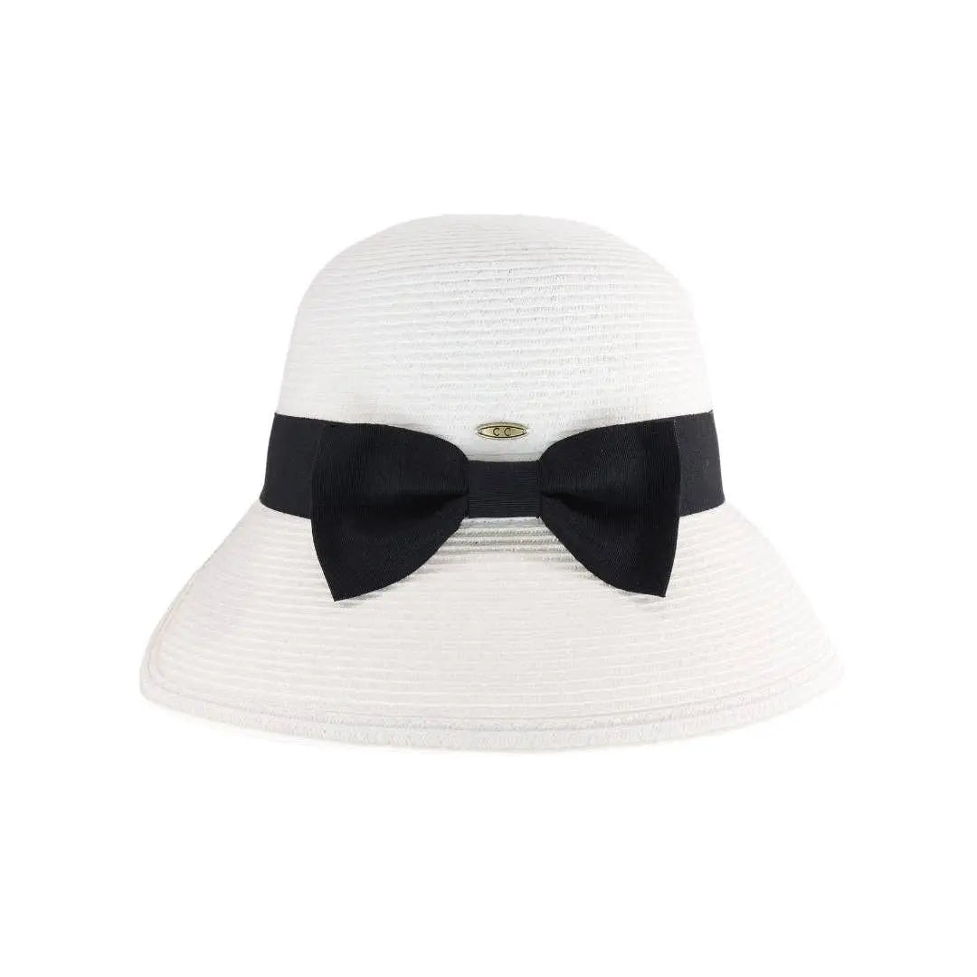 Ribbon Trim Cloche Sun Hat C.C Beanie