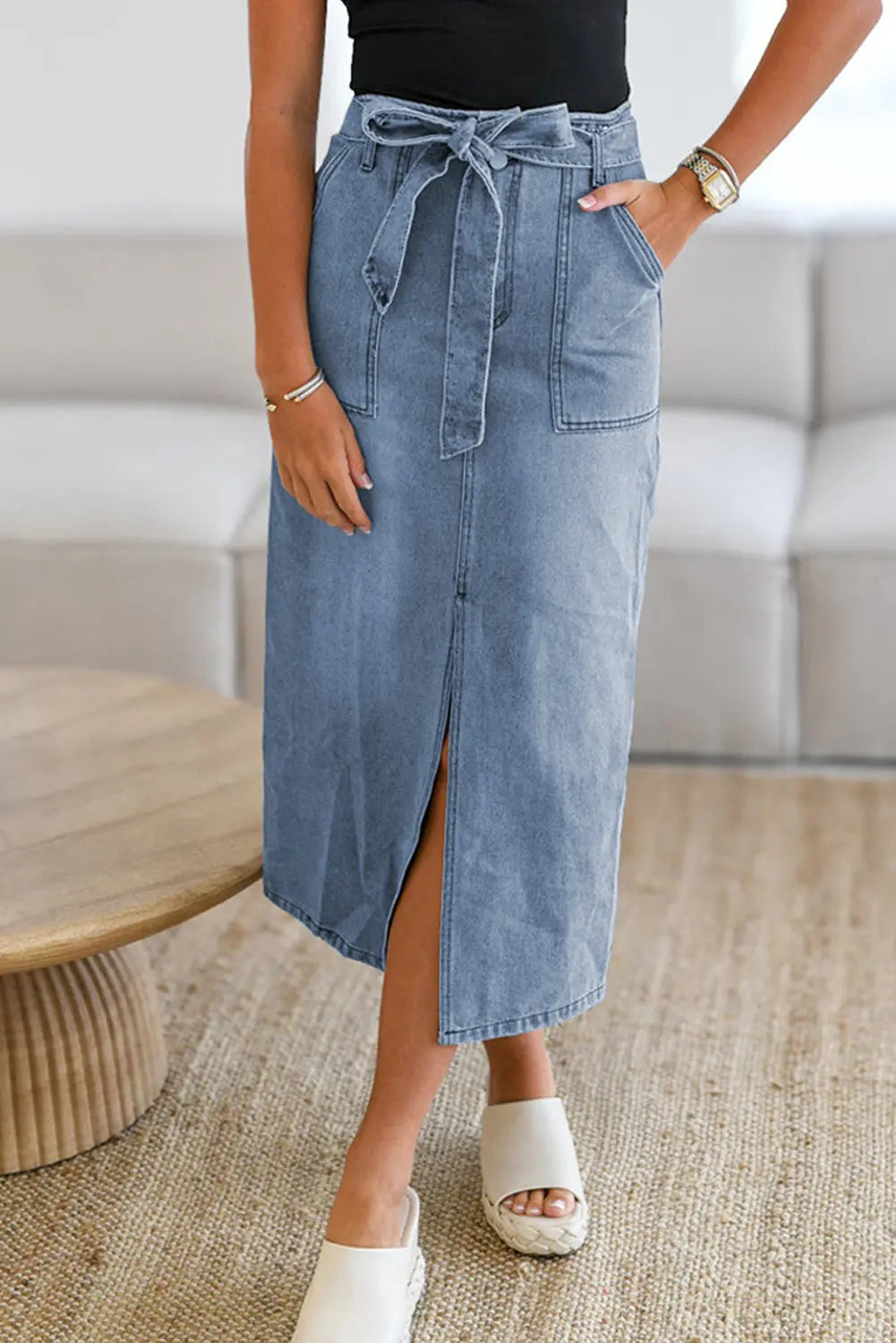 Belted Denim Skirt Florida Girl Fashion Boutique