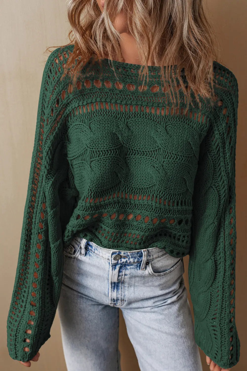 Cable Knit Cropped Sweater Florida Girl Fashion Boutique