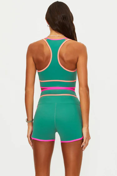 Beach Riot Anari Top Rally Green Colorblock