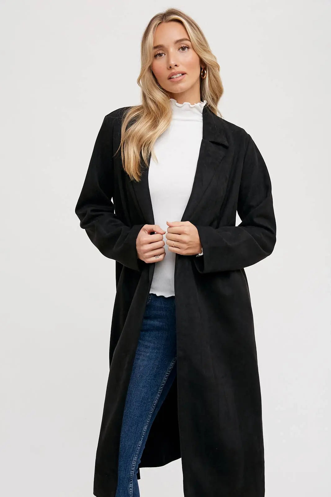 Faux Suede Coat Bluivy