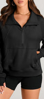 Black Quarter-Zip Pullover Florida Girl Fashion Boutique