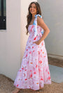 Pink Smocked Knot Shoulder Maxi Florida Girl Fashion Boutique