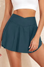Sea Green Solid Pocketed Crossover High Waist Skort Florida Girl Fashion Boutique