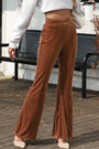 Brown Ribbed Velvet Flare Pants Florida Girl Fashion Boutique