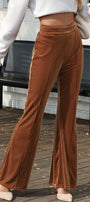 Brown Ribbed Velvet Flare Pants Florida Girl Fashion Boutique