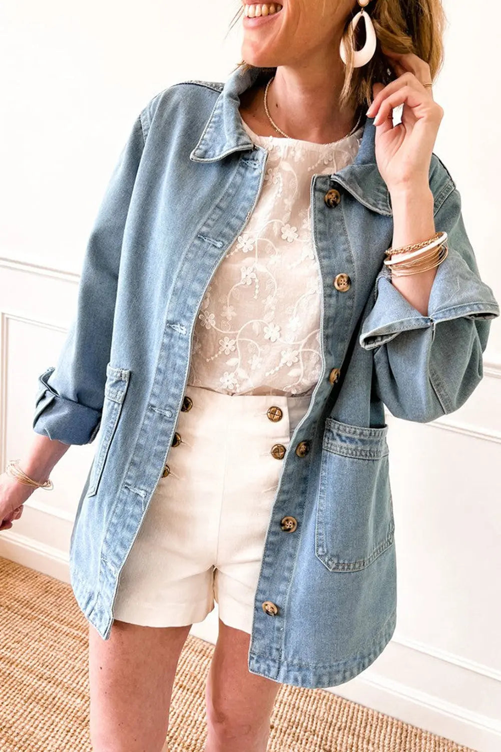 Weekend Vibes Denim Shacket Florida Girl Fashion Boutique