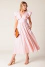 Striped Woven Midi Dress FLYING TOMATO