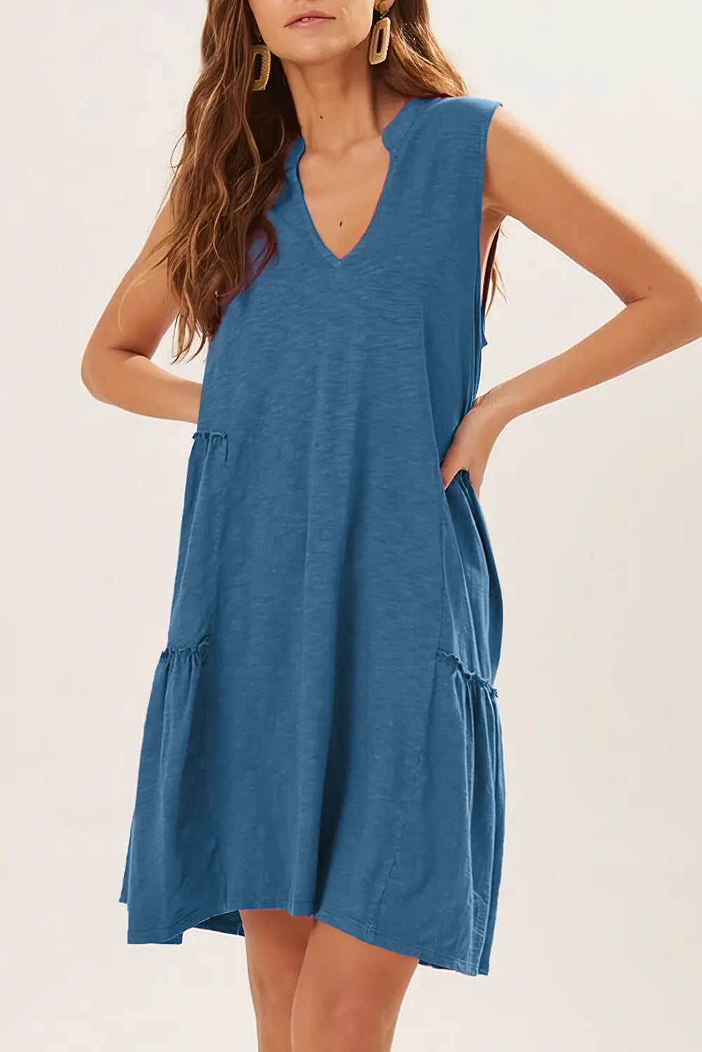 V Neck Tiered Ruffled Flowy Dress Florida Girl Fashion Boutique