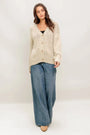 A sweater knit cardigan- ISW5317 CREAM GOLD FLYING TOMATO