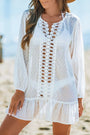 White Swiss Dot Crochet Cover Up Florida Girl Fashion Boutique