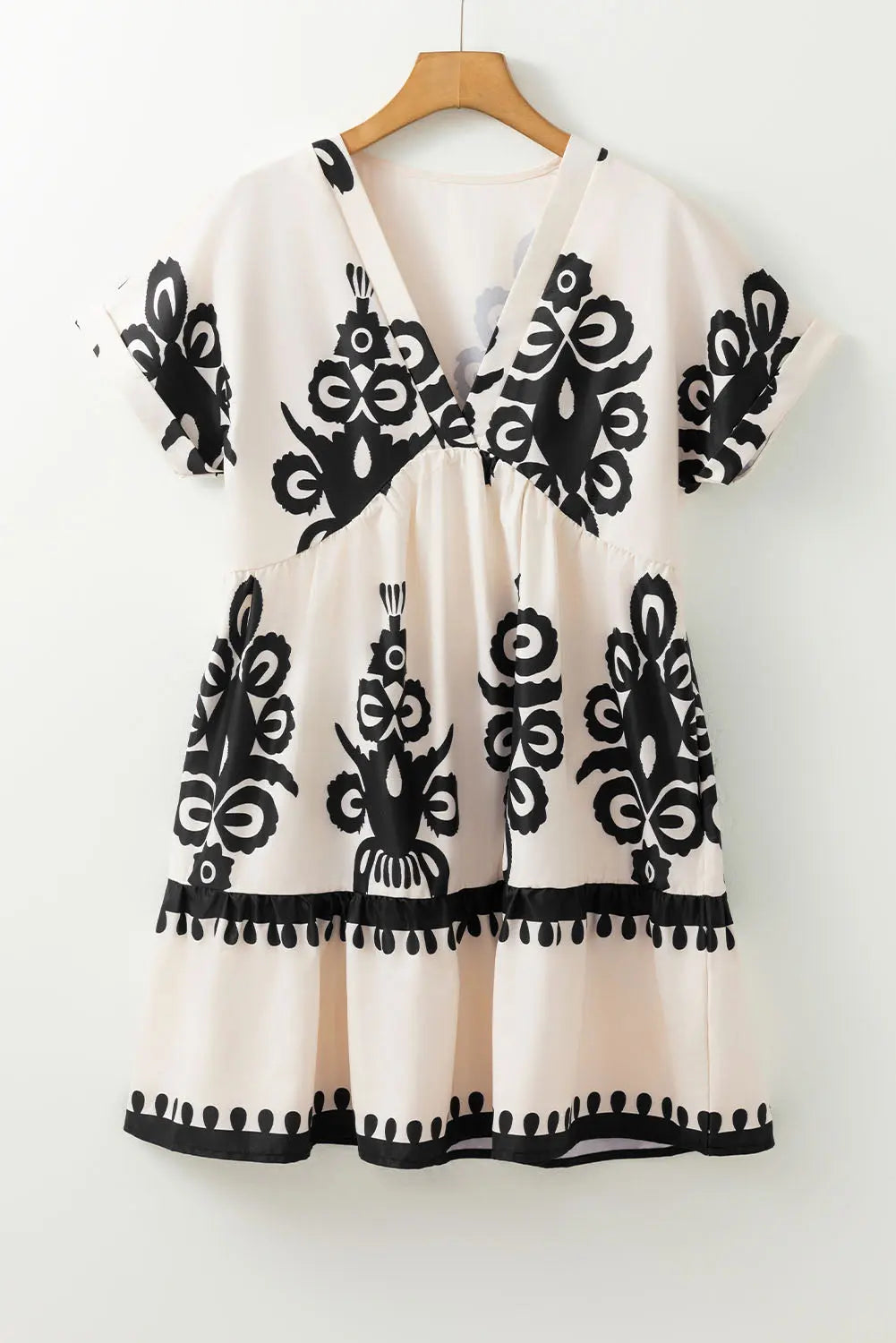 Black Vintage High Waist Short Sleeve Dress Florida Girl Fashion Boutique