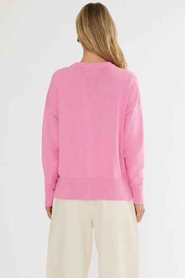 Beach Riot Callie Sweater Prism Pink Americana