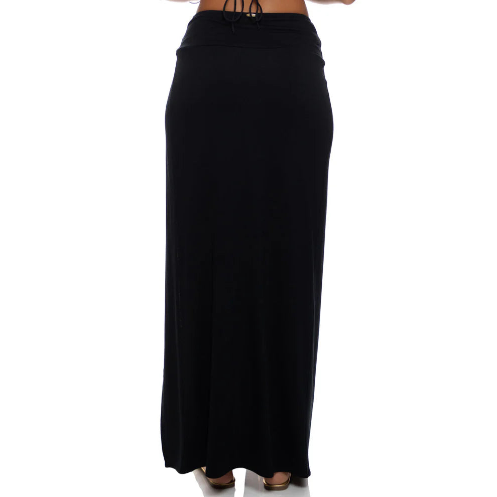 Luli Fama GILDED BUTTERFLY - Twist Front Skirt — Black