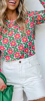 Retro Bloom Long Sleeve Top Florida Girl Fashion Boutique