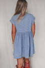 Lapel Neck Denim Babydoll Dress Florida Girl Fashion Boutique