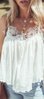 White Lace Flared Top Florida Girl Fashion Boutique