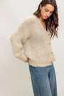 A sweater knit cardigan- ISW5317 CREAM GOLD FLYING TOMATO
