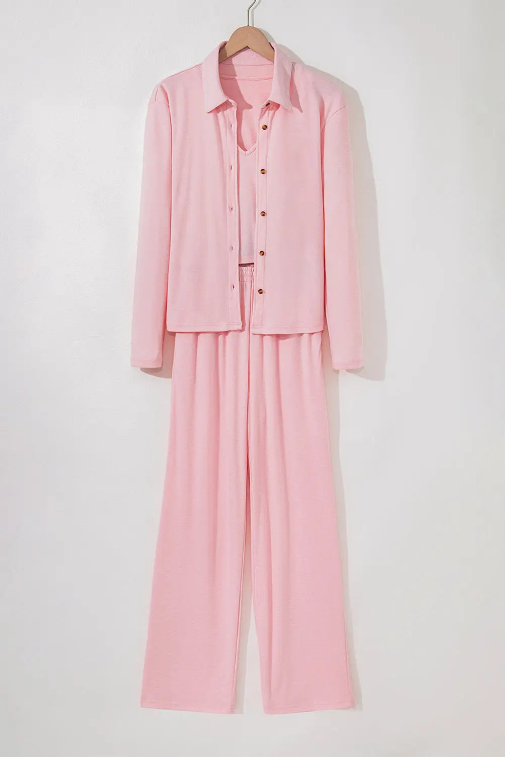 Light Pink 3-Piece Cozy Knit Lounge Set Florida Girl Fashion Boutique