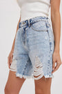 Ripped Boyfriend Denim Shorts Bluivy