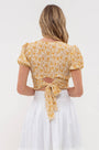 Floral Tie Back Crop Top Blu Pepper