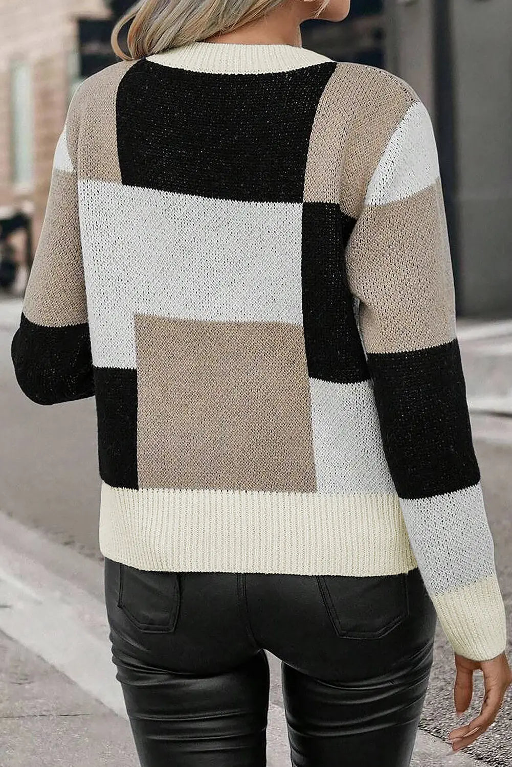 Patchwork Knit Sweater Florida Girl Fashion Boutique