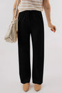 Black Crinkle Textured Pants Florida Girl Fashion Boutique