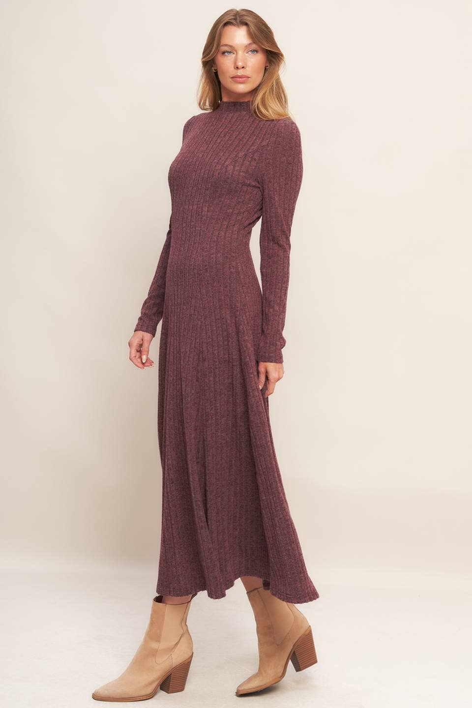 Mulberry Muse Ribbed Midi Dress