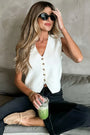 White Button Vest Florida Girl Fashion Boutique