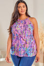 Purple Floral Halter Tank Florida Girl Fashion Boutique
