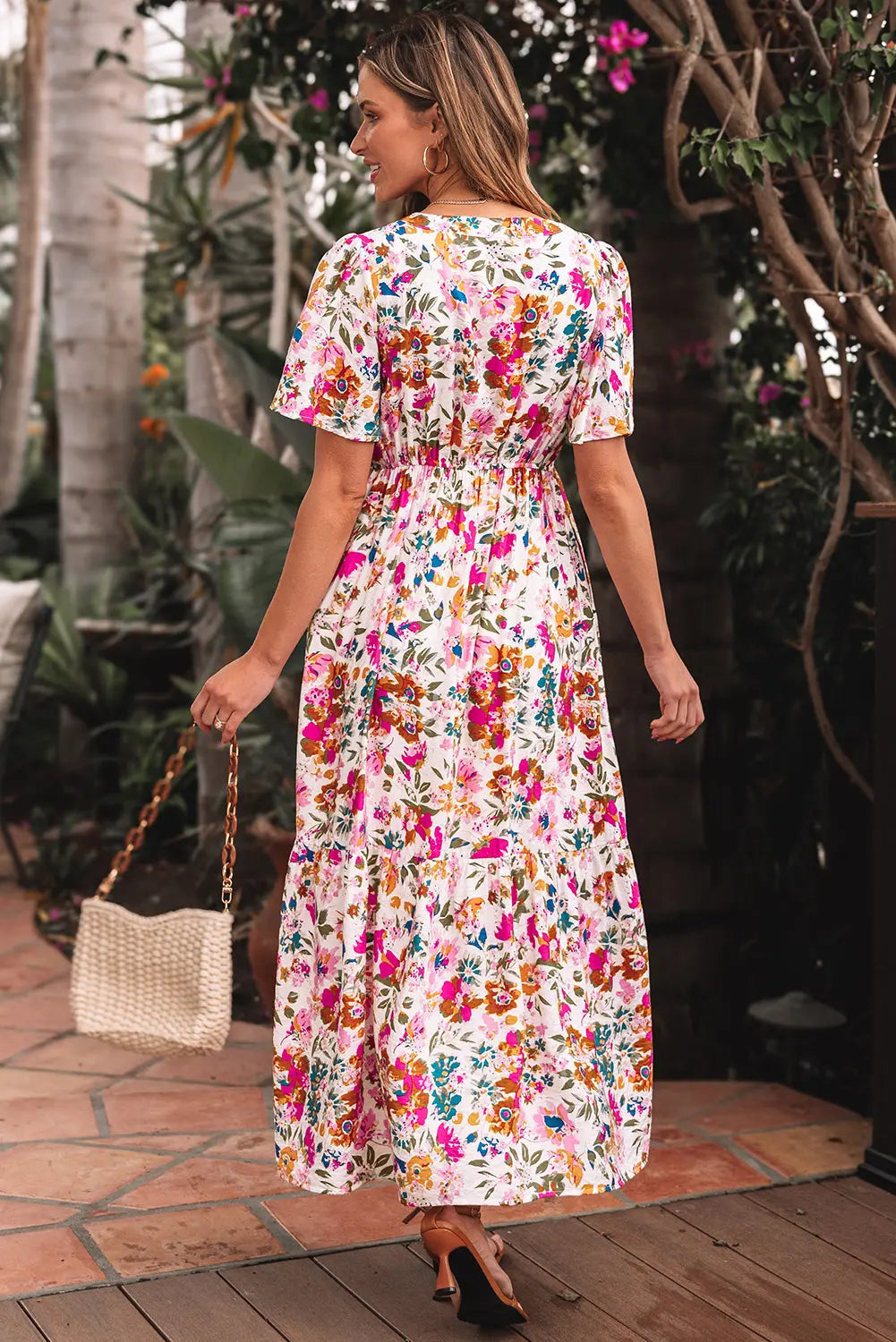 Floral Bouquet High Waist Maxi Dress Florida Girl Fashion Boutique