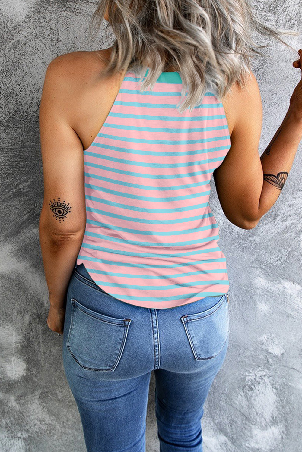 Bubblegum Striped Halter Tank Florida Girl Fashion Boutique