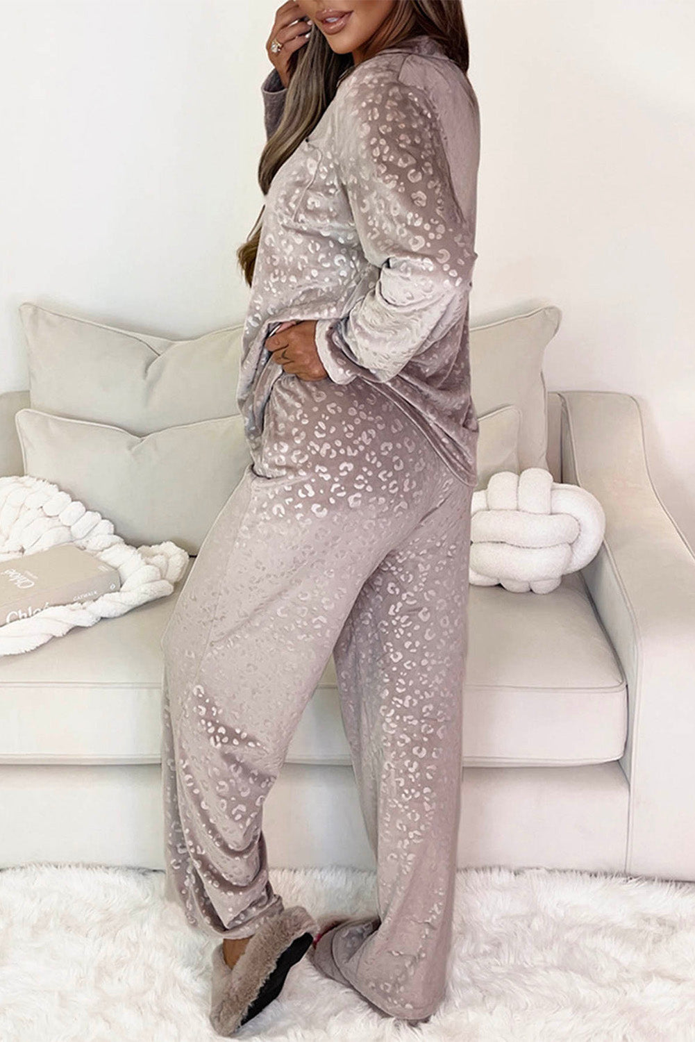 Velvet Leopard Pajama Set Florida Girl Fashion Boutique