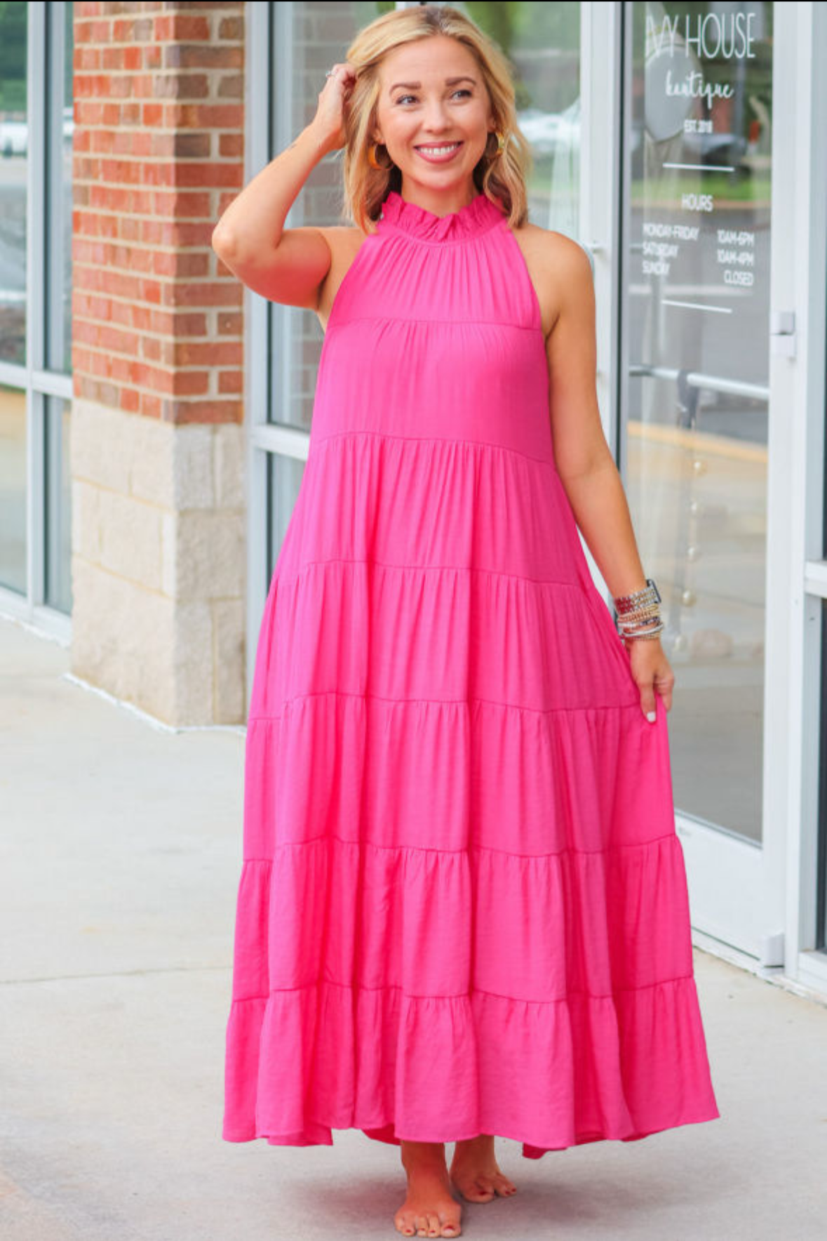 Rose Frilled Maxi Florida Girl Fashion Boutique