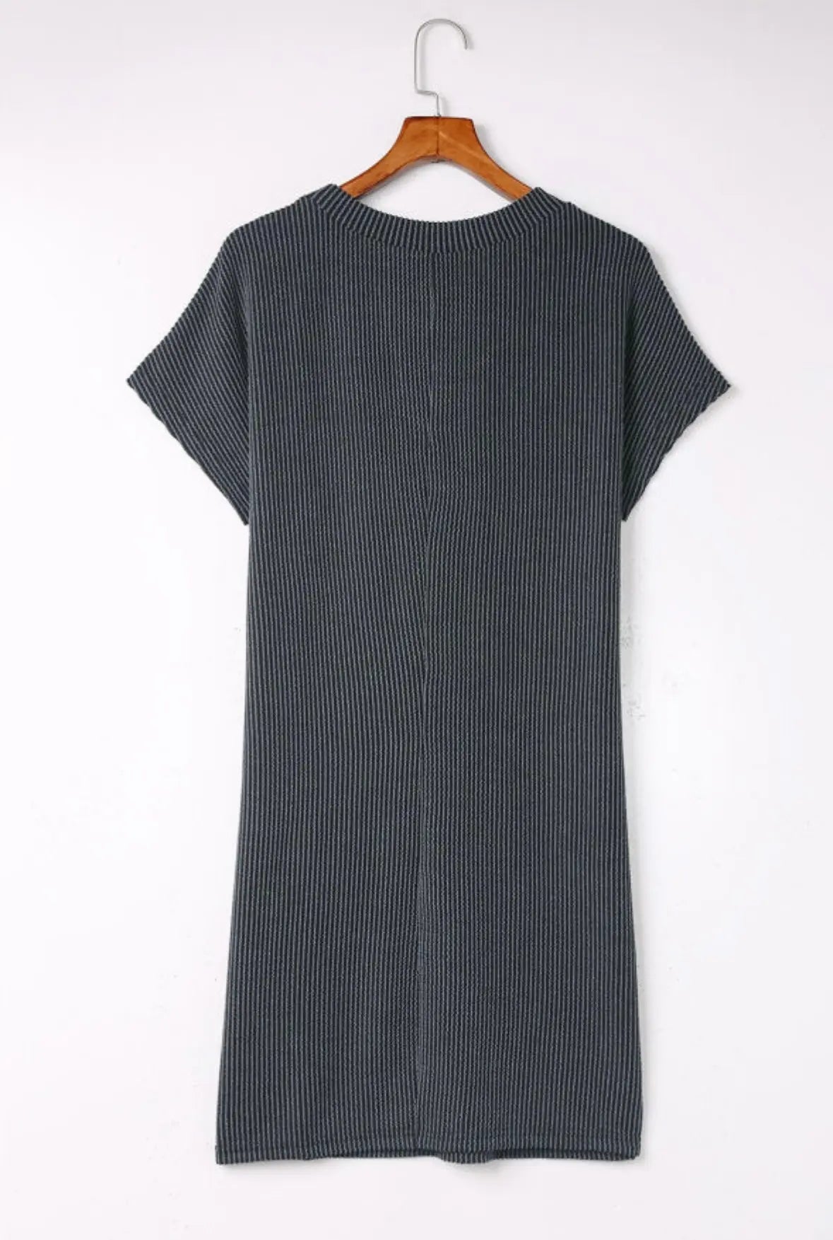 Charcoal Corded T-Shirt Dress Florida Girl Fashion Boutique