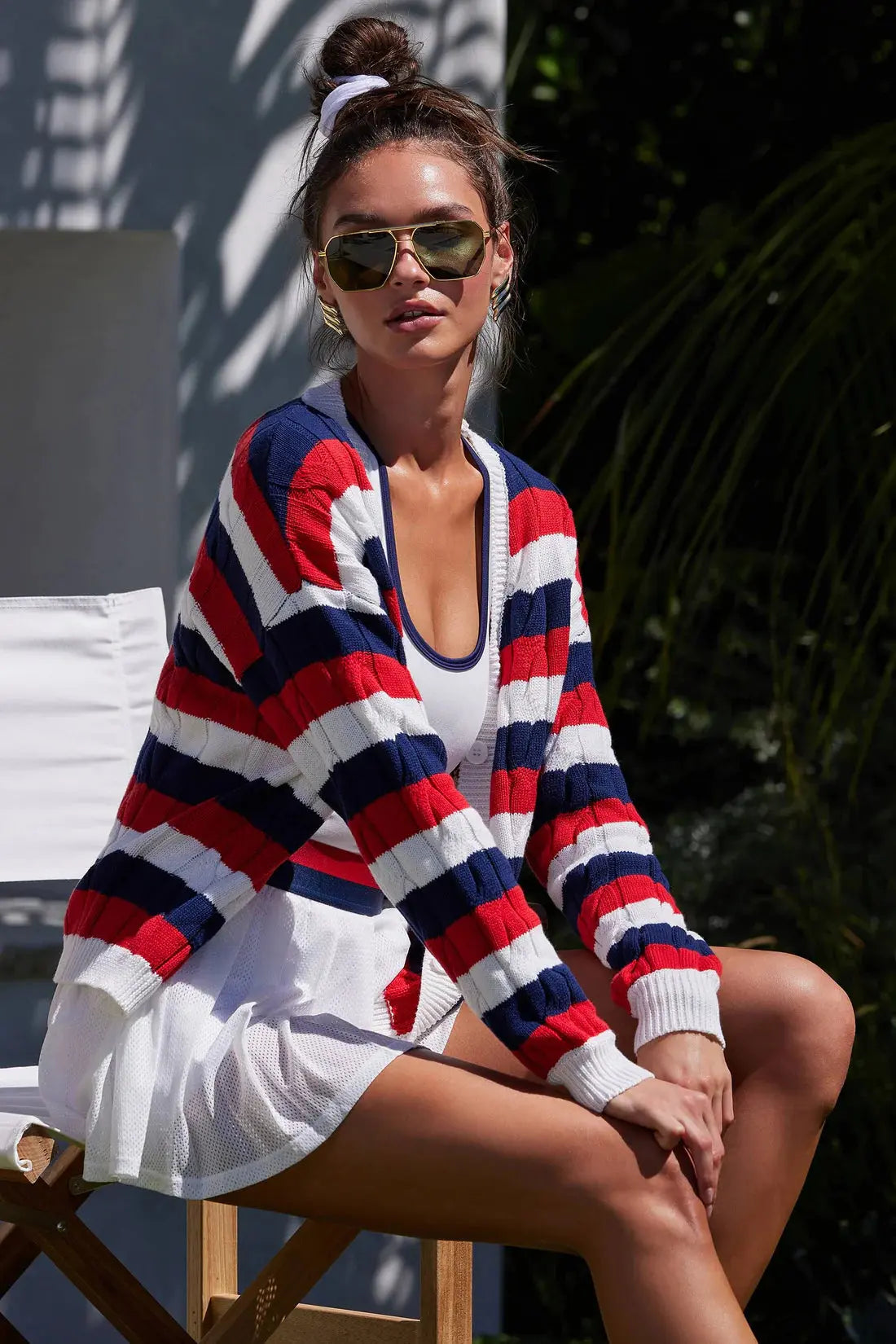 Beach Riot Sherry Cardigan Cherry Indigo Stripes Florida Girl Fashion Boutique